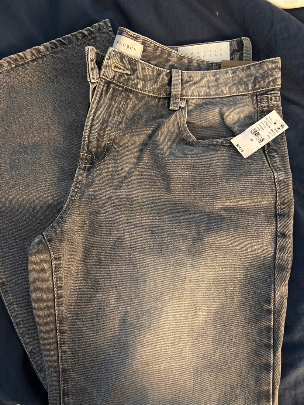 NWT PacSun WOMENS WIDE LEG Washed Gray Relaxed Jeans